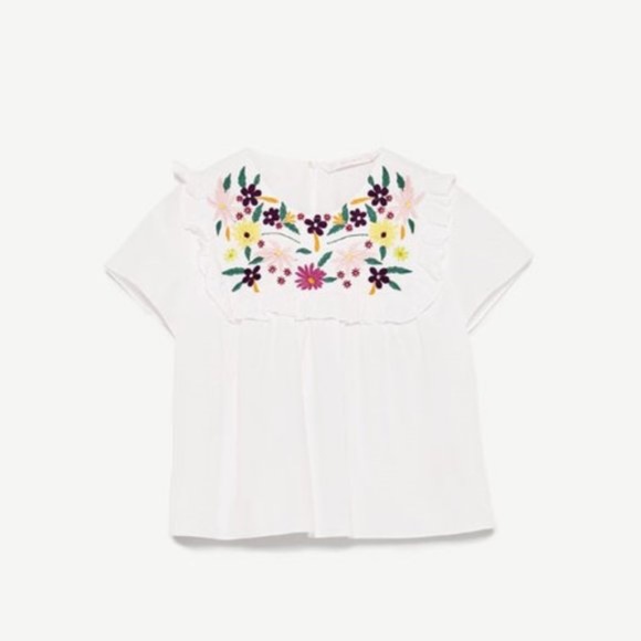 Zara size S embroidered boho top - Picture 1 of 8